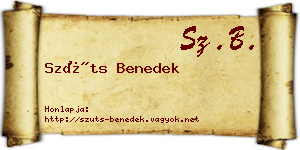 Szüts Benedek névjegykártya